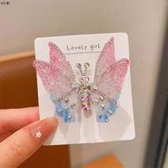 SECRETSPACE Three-dimensional Rhinestone Butterfly Hairpin Multicoloured Moving Wings Hair Clip Head