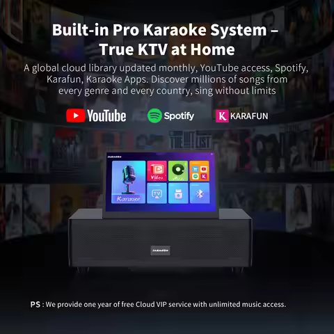 InAndOn M6 All in One Karaoke System 2TB 12.2" Screen Microphones YouTube WIFI Bluetooth