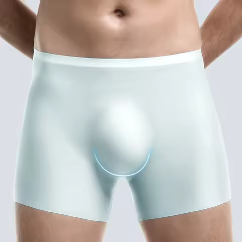 5-Pack of Men's Underwear, Men's 3D Molded Ice Silk Boxer Briefs, Seamless Thin Boxer Briefs, Extend