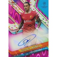 Card Darwin Nunez 2024-25 Topps Finest Liverpool Football run No. 15/75 Autograph Signature