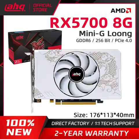 AHQ RX5700 RX5700XT 8GB GDDR6 MiniG Graphics Card - - Single Fan GPU, ITX Size, 100% New for SFF Gam