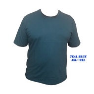 PLUS SIZE T-SHIRT | SAIZ BESAR | ROUND NECK T-SHIRT | TEAL BLUE | SIZE [4XL-9XL]