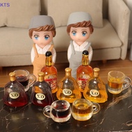 KTS 1Set 1:12 Dollhouse Miniature XO Foreign Wine Liquor Bottle Wine Cup Kitchen Model Decor Toy Doll House Accessories ror