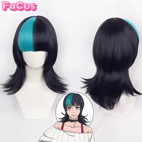 Kirara Hoshi Cosplay Wig Anime Jujutsu Kaisen Black Blue Hair Kinji Hakari Heat Resistant Fiber Hair
