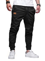 Mens Casual Joggers Pants - Cotton Drawstring Chino Cargo Pants Hiking Outdoor Twill Track Jogging S