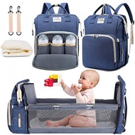 3 In 1 Diaper Bag Backpack with Changing Station Outdoor Travel Bassinet Foldable Baby Bed with Ins
