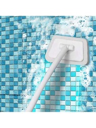 1個可折疊長柄海綿浴缸刷,可更換刷頭,一次性清潔海綿刷,無接觸式清潔刷,適用於瓷磚、牆壁、窗戶、玻璃、地面等各種表面