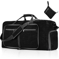 Vomgomfom 65L/85L/115L Foldable Travel Duffle Bag, Lightweight Checked Luggage with Shoe Compartment