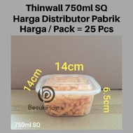 Thinwall 750ml SQ / Thinwall 750ml Square Box / Thinwall Box 750ml Square Microwave Freezer