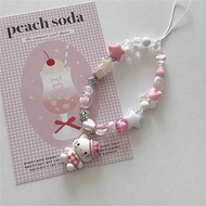 Fashionable Cute 3D Cat Beaded Phone Strap ins Short Wristband Pendant ccd Camera Versatile Hanging 