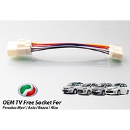 for Perodua original player tv free plug and play socket myvi / alza /bezza / ativa / aruz