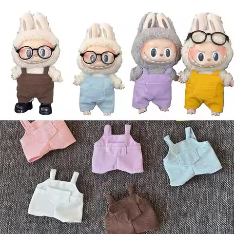 For 15cm Labubu Clothes Pocket overalls Collection Labubu Outfit Accessories Labubu Clothes