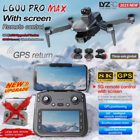 L600 PRO MAX GPS Drone 8K Professional HD Camera 3-Axis Gimbal Brushless Obstacle Avoidance Large Sc