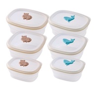 【仁舟淨塑】石虎鯨魚折疊防漏保鮮便當盒6件組(多組任選)