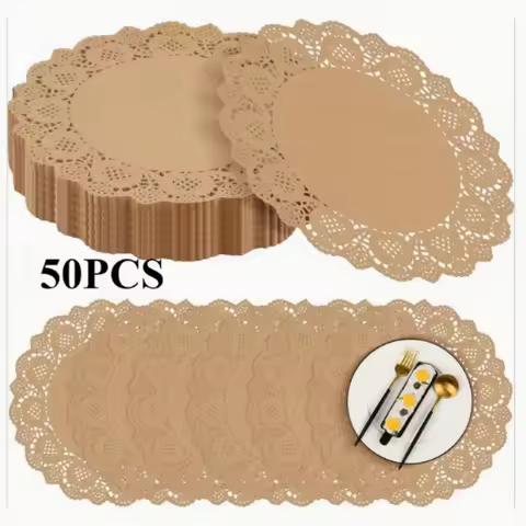 Round Coloured Floral-Patterned Baking Paper Oil-Absorbent Paper Decorative Lace-Edged Paper Baking