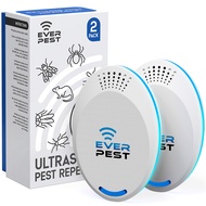 Ultrasonic Pest Repeller Control (2-Pack) Plug in Flea Rat Roach Mosquito Cockroaches Fruit Fly Rode