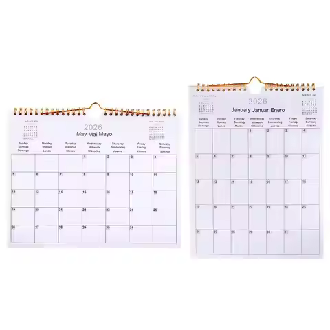 2025Calendar 2025-2026 - 12 Months Wall Calendar from July 2025 to June 2026, Multilingual Coil Plan