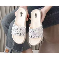 【Tong】Sequin Platform Slides for Women Summer - Elevated Outdoor Platform Sandals