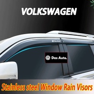 Applicable to Volkswagen Stainless Steel Stainless steel Window Rain Visors  GOlf Tiguan TOuran POlo troc passat Sharan