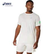 ASICS Men ICON Short Sleeve Tee in Cream/Vital Green