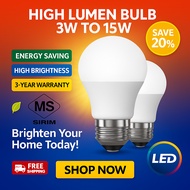 [SIRIM] LED Bulb Mentol Lampu 15W E27 Bulb 10W Bulb 7W E27 Bulb 3W E27 Bulb Daylight Warm White LED 