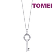 TOMEI Key Pendant Set, White Gold 585