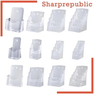 [Sharprepublic] Acrylic Brochure Holder, Brochure Holder, Shelf with Tilt Tabletop Stand, Brochure Sign Holder,
