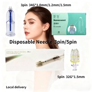 2pcs 34 3pin 32G 5pin Disposable Beauty needle used 1ml syringe Beauty Tool Local delivery