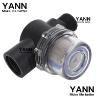 YANN Water Strainer, 1/2in-14 Black Inline Filter, Water Pumps Plastic Female Thread 50 Mesh Screen 