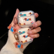 Brown Dog Earphone Case i12 i11 i13 Cartoon Transparent Embossed 1 Bluetooth gen gen1 gen2 Wireless 