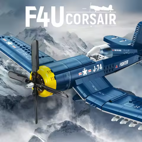 F4U Corsair Fighter Building Blocks,WW2 Army Navy Airplane Model Bricks,Home Decoration Assembling T