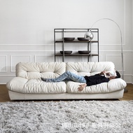Influencer ins/Baxter Cloud Sofa Cream Style Small Apartment Living Room Designer Inline Fabric Retr