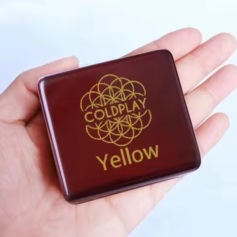 Rosiking Handmade wooden Coldplay-yellow music box birthday gift for girls and children, Christmas a