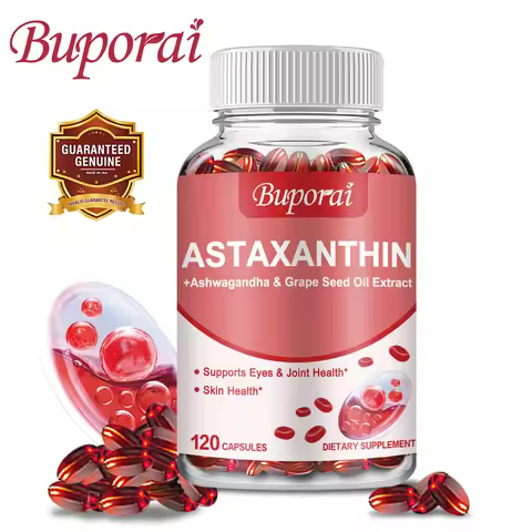 Astaxanthin 24mg - with Grapeseed Oil, Ashwagandha - Supports Cardiovascular,Eye, Joint, Skin Health