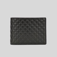 GUCCI Men's Black Microguccissima GG Logo Leather Wide Bifold Wallet 278596