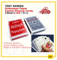 (2 pcs) Premium Quality Embossed Casino Playing Card 7007 ADINDA 52 Cards + 4 jokers Made & Printed