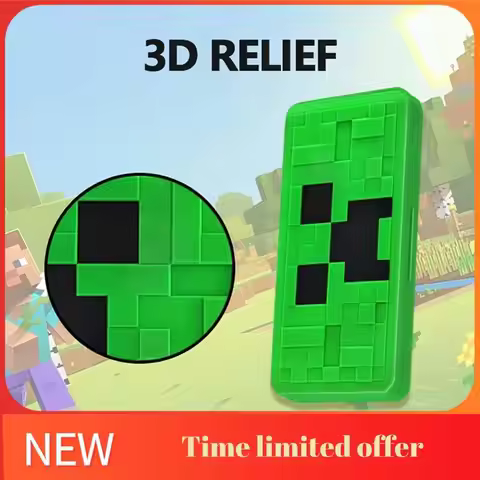 A42T-For Nintendo Switch Game Card 3D Relief Storage Box, Pixel Grid Green Silicone Inner Liner, Ant