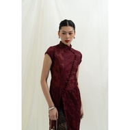 BYROAM x OUI.STUDIO CNY COLLECTION NEW TOP LONG TOP QIBAO CHEONGSAM MAROON