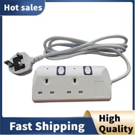 2 Way Extension Lead with Switches Portable White  in Home  2M/6.6FT 13A Extension Cable(UK Plug)