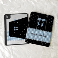 24 Hours Case iPad Gen12 Air8 11 Air7 Pen Holder Polka Dot Bow 360 Rotating Gen11 Gen10 Air6 iPad Ca