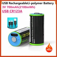 3.0V CR123A Rechargeable Battery 700mAh USB Rechargeable Li-Polymer Battery for Rangefinder Camera L