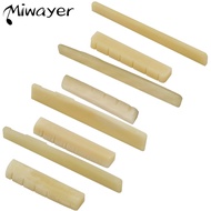 Miwayer 1 Pair 6-12 String Acoustic Classical Guitar Unbleached Bone Bridge Multiple Saddle and Nut Made of Real Bone