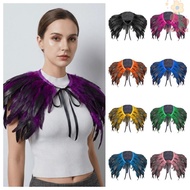AVUKA Feather Shawl, Adjustable Luxury Feather Shrug Shawl, Fashion Punk Gothic Retro Shoulder Fake 