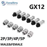 5Set GX12 Connector 2pin 3pin 4pin 5pin Fixing Docking Male Female Aviation Cable Terminal Plug Sock