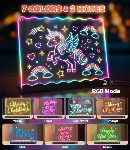 LED children's glowing drawing board, hand-painted DIY children's glowing drawing board, rechargeabl