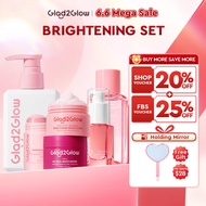 [BEST SELLER]Glad2Glow 6pcs Basic Skincare Set with Serum+Moisturizer*2+Cleanser+Toner/Eyecream+Clay
