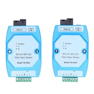 2 x RS‑232/485/422 Fiber Optic Moden Converter Bidirectional Optical Brand New