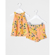 River Island Mini girls orange floral short outfit