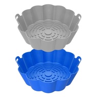 Air Fryer Silicone Liners Reusable Round Insert, 8.5 Inches for 5 To 8 Qt Safe Air Fryer Basket Acce