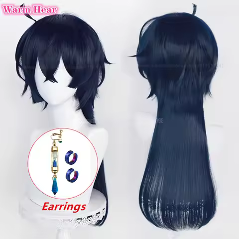 Anime Vanitas Synthetic Hair Long 65cm Blue Black Cosplay Anime Wig Heat Resistant Hair Halloween Pa